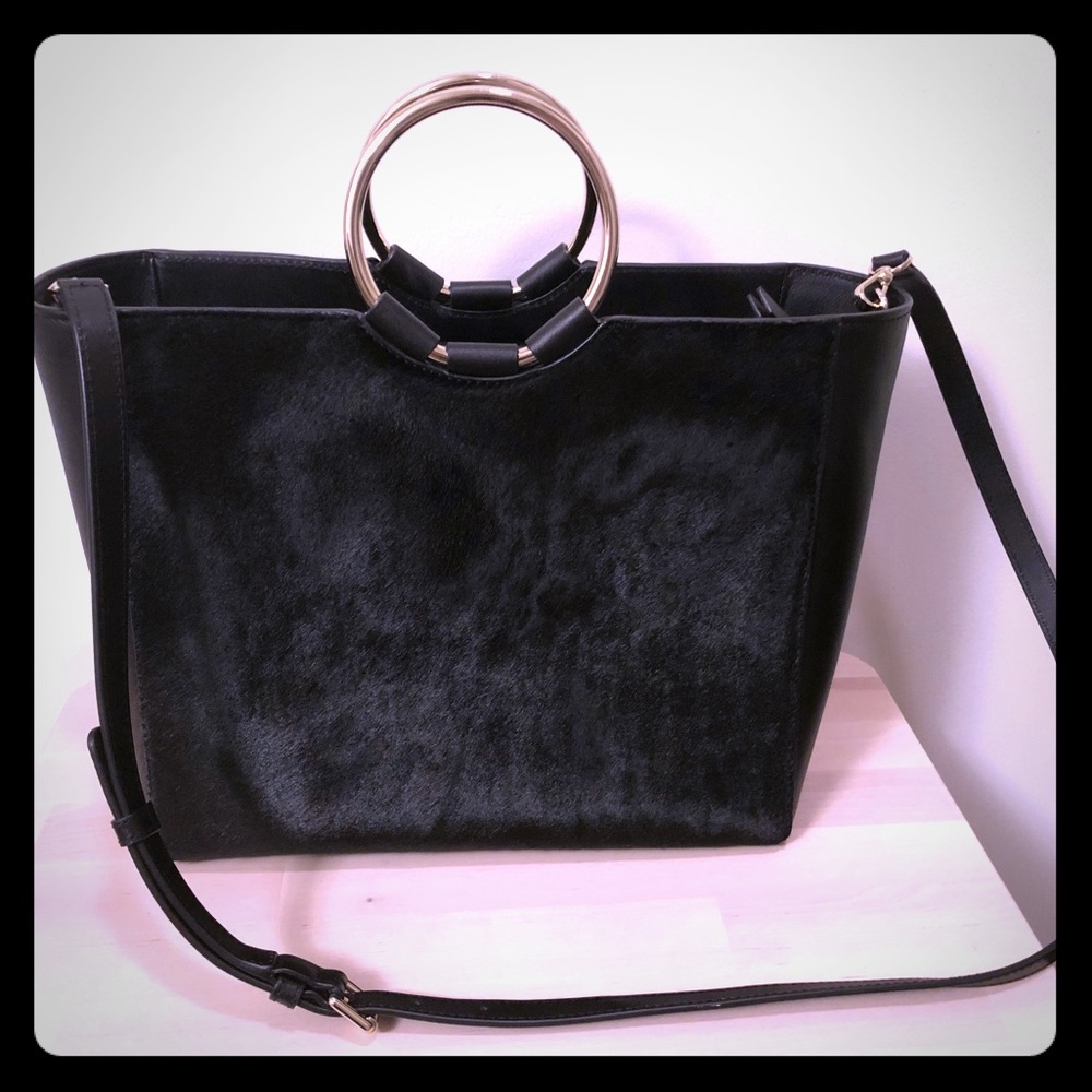 Henri Bendel calf hair ring tote
